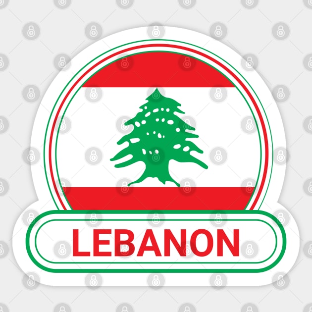 Lebanon Country Badge - Lebanon Flag Sticker by Yesteeyear